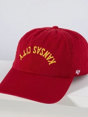 '47 Red Kansas City Curved-Brim Cap with Yellow Embroidery